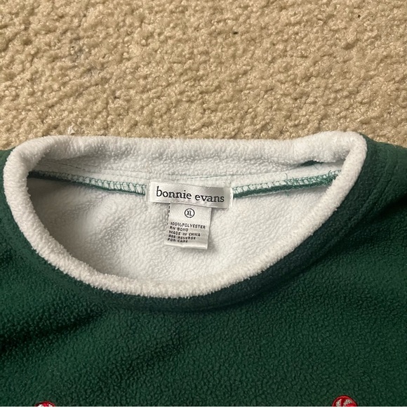 Bonnie Evans womens green sweater XL Christmas holiday gingerbread long sleeve - Picture 2 of 3